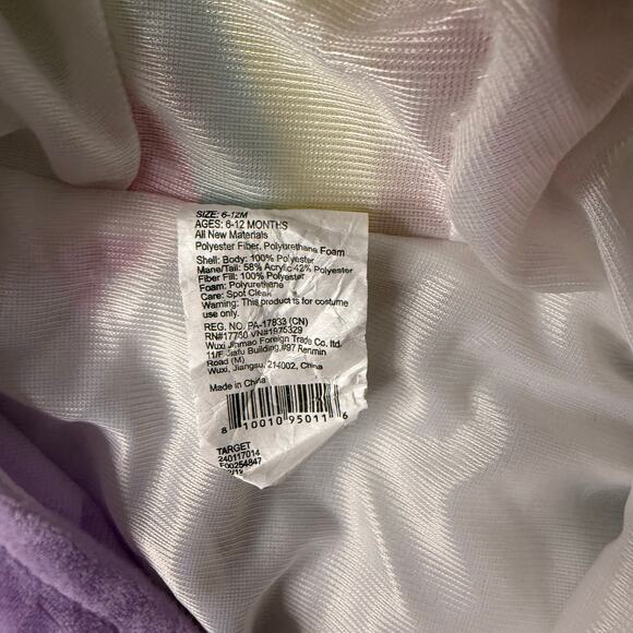 Baby Unicorn Costume 6–12 Months Plush with Rainbow Mane & Sparkly Wings - Picture 3 of 5